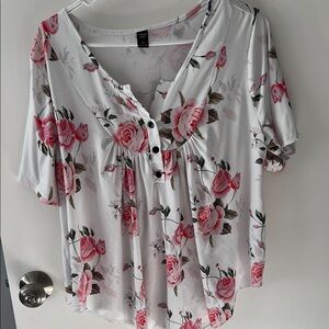 Floral Button-Down Women's Top